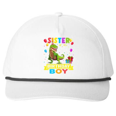 Sister of the Birthday TRex RAWR Dinosaur Birthday Snapback Five-Panel Rope Hat