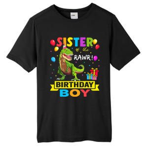 Sister of the Birthday TRex RAWR Dinosaur Birthday Tall Fusion ChromaSoft Performance T-Shirt