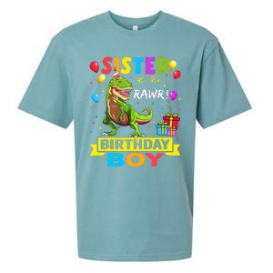 Sister of the Birthday TRex RAWR Dinosaur Birthday Sueded Cloud Jersey T-Shirt