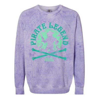 Sea Of Thieves Pirate Sunset Legend Crossed Bones Colorblast Crewneck Sweatshirt