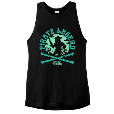 Sea Of Thieves Pirate Sunset Legend Crossed Bones Ladies PosiCharge Tri-Blend Wicking Tank