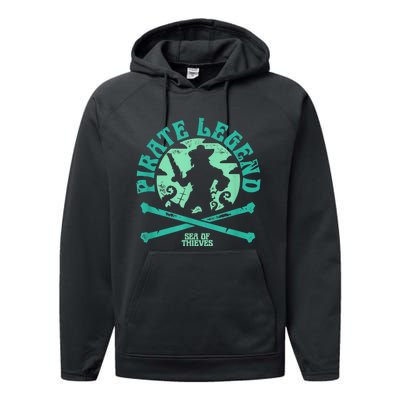 Sea Of Thieves Pirate Sunset Legend Crossed Bones Performance Fleece Hoodie