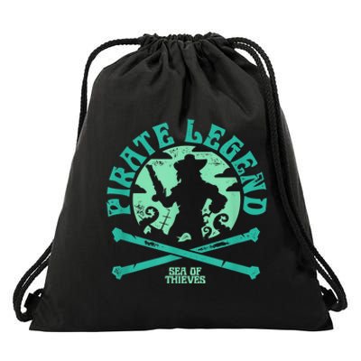 Sea Of Thieves Pirate Sunset Legend Crossed Bones Drawstring Bag