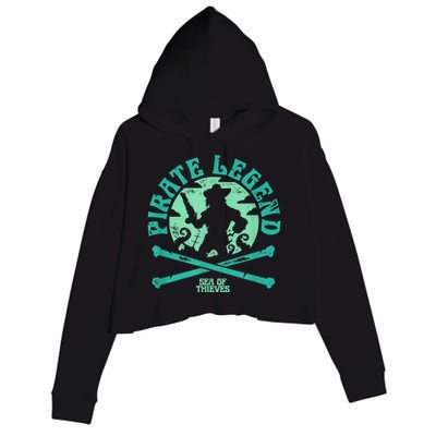 Sea Of Thieves Pirate Sunset Legend Crossed Bones Crop Fleece Hoodie