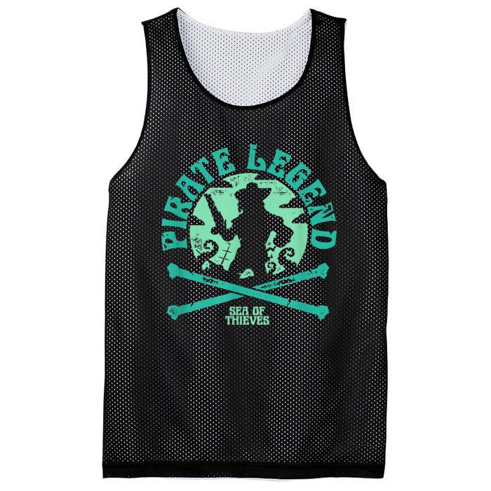 Sea Of Thieves Pirate Sunset Legend Crossed Bones Mesh Reversible Basketball Jersey Tank