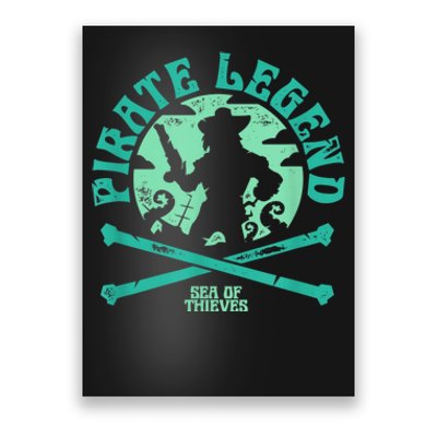 Sea Of Thieves Pirate Sunset Legend Crossed Bones Poster