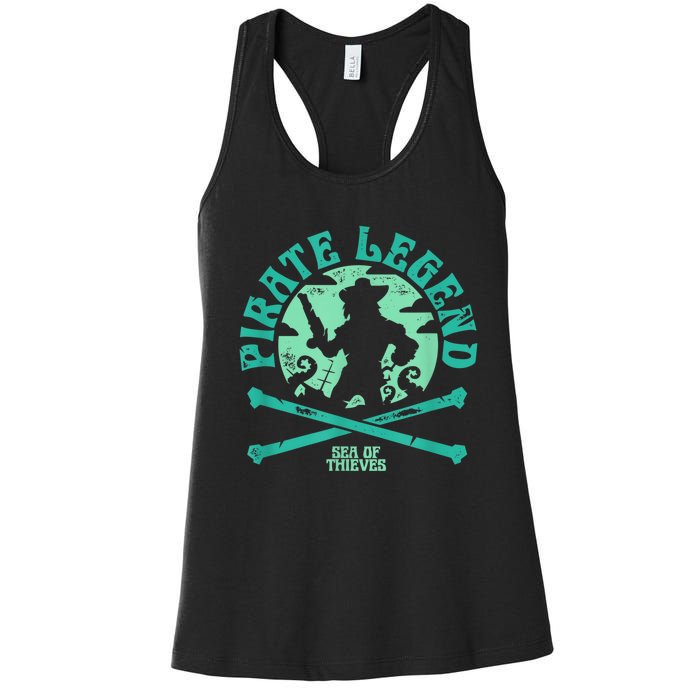 Sea Of Thieves Pirate Sunset Legend Crossed Bones Women's Racerback Tank