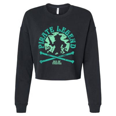 Sea Of Thieves Pirate Sunset Legend Crossed Bones Cropped Pullover Crew