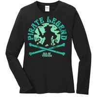 Sea Of Thieves Pirate Sunset Legend Crossed Bones Ladies Long Sleeve Shirt