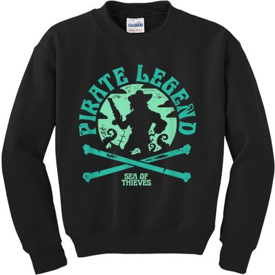 Sea Of Thieves Pirate Sunset Legend Crossed Bones Kids Sweatshirt