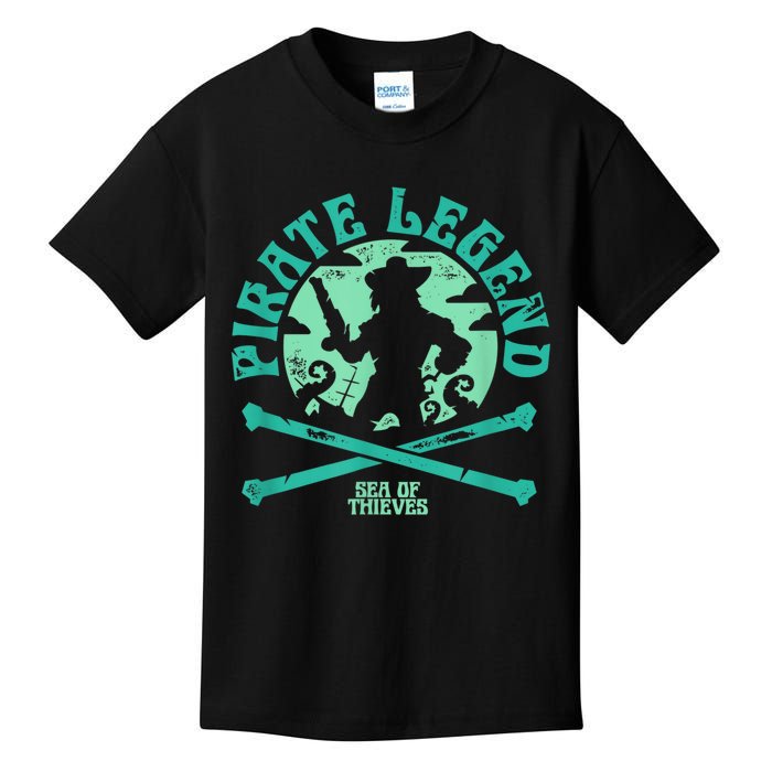 Sea Of Thieves Pirate Sunset Legend Crossed Bones Kids T-Shirt