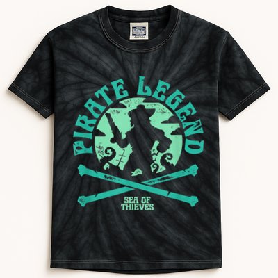 Sea Of Thieves Pirate Sunset Legend Crossed Bones Kids Tie-Dye T-Shirt