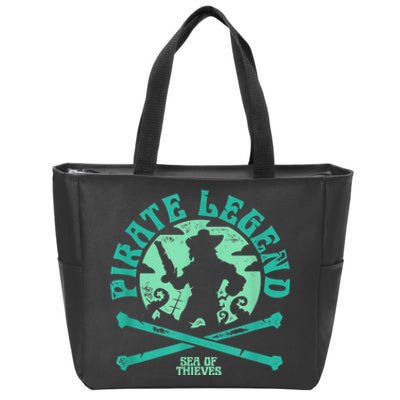 Sea Of Thieves Pirate Sunset Legend Crossed Bones Zip Tote Bag