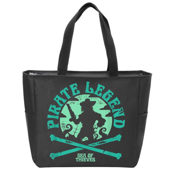 Sea Of Thieves Pirate Sunset Legend Crossed Bones Zip Tote Bag