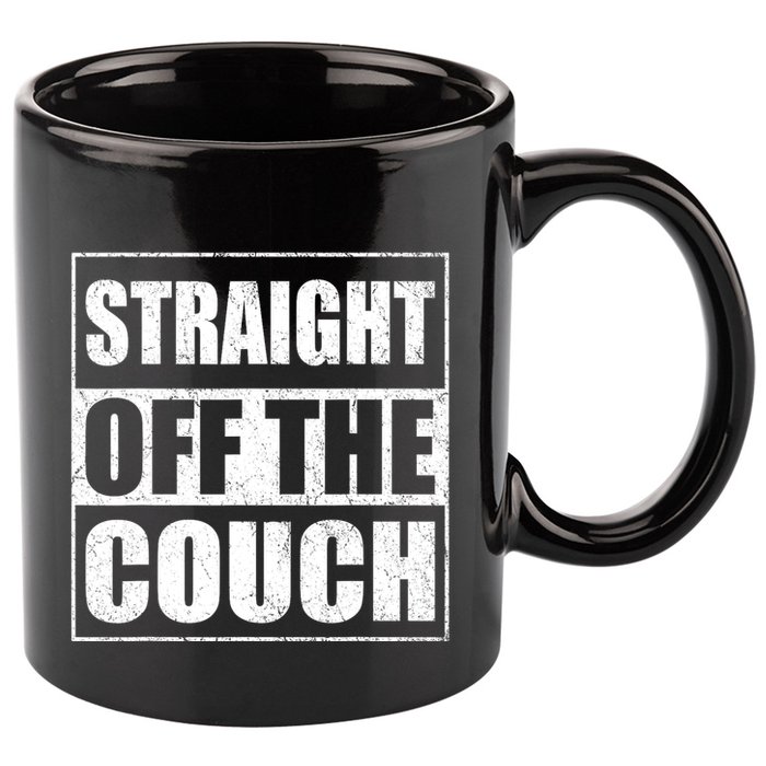 Straight Off The Couch Funny Football Offensive Lineman 11oz C Handle Ceramic Mug