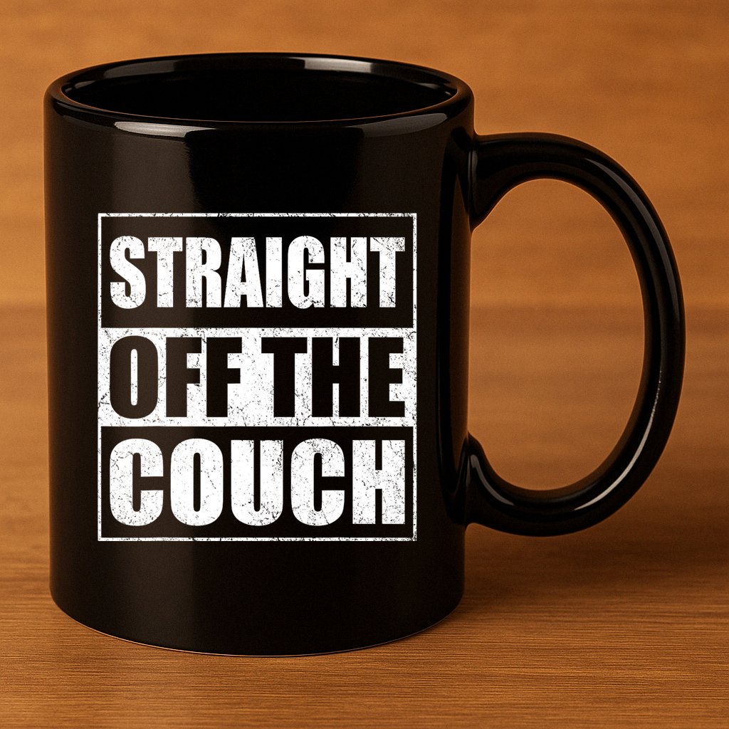 Straight Off The Couch Funny Football Offensive Lineman 11oz C Handle Ceramic Mug