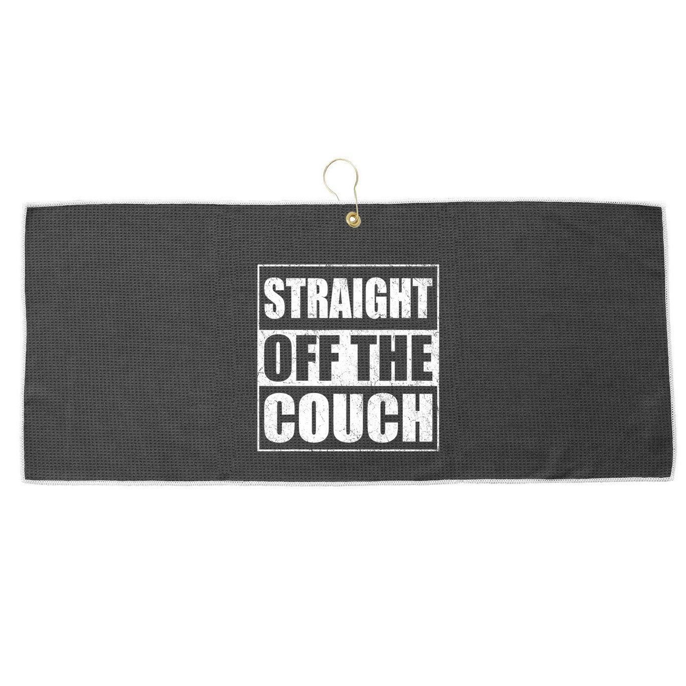 Straight Off The Couch Funny Football Offensive Lineman Large Microfiber Waffle Golf Towel