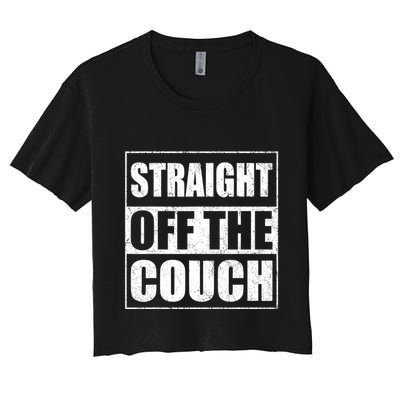 Straight Off The Couch Funny Football Offensive Lineman Crop Top