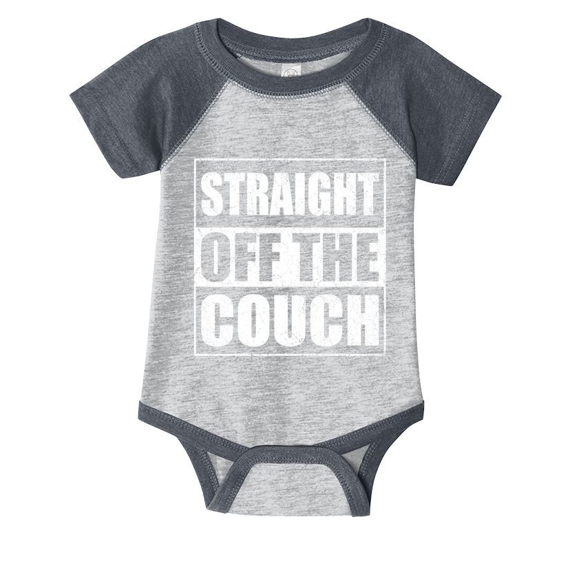 Straight Off The Couch Funny Football Offensive Lineman Infant Baby Jersey Bodysuit