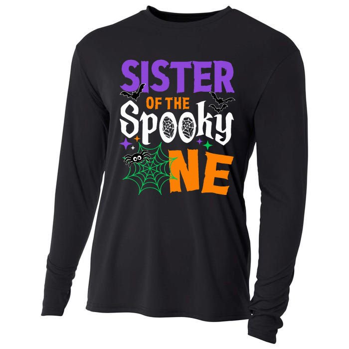 Sister Of The Spooky One Halloween 1st Birthday Cooling Performance Long Sleeve Crew