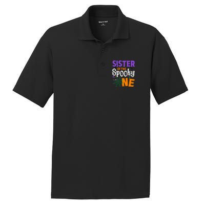 Sister Of The Spooky One Halloween 1st Birthday PosiCharge RacerMesh Polo