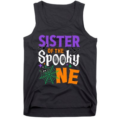 Sister Of The Spooky One Halloween 1st Birthday Tank Top