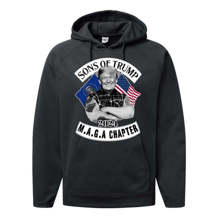 Sons Of Trump 2024 M.A.G.A Chapter MAGA Performance Fleece Hoodie