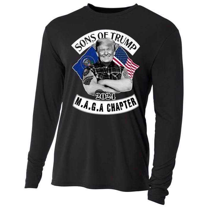 Sons Of Trump 2024 M.A.G.A Chapter MAGA Cooling Performance Long Sleeve Crew