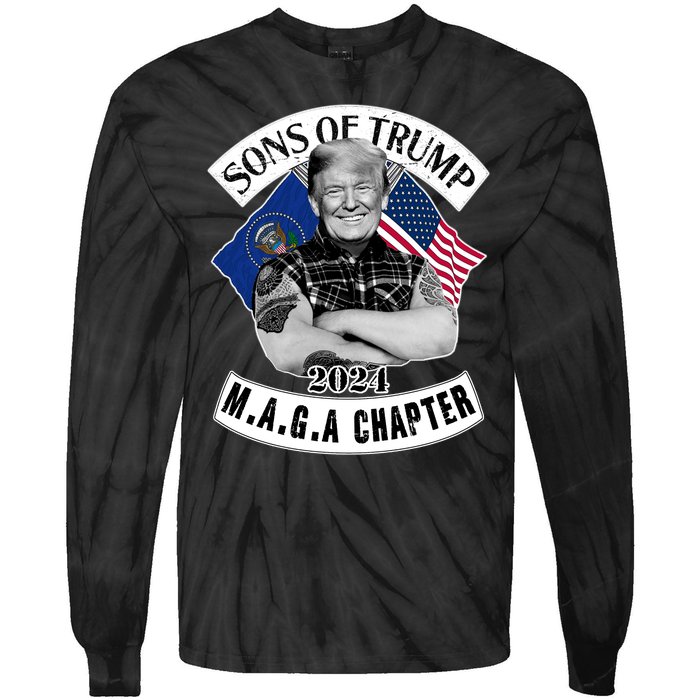 Sons Of Trump 2024 M.A.G.A Chapter MAGA Tie-Dye Long Sleeve Shirt