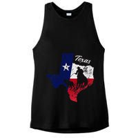 State Of Texas Flag Map Distressed Native Texan Tx Ladies PosiCharge Tri-Blend Wicking Tank