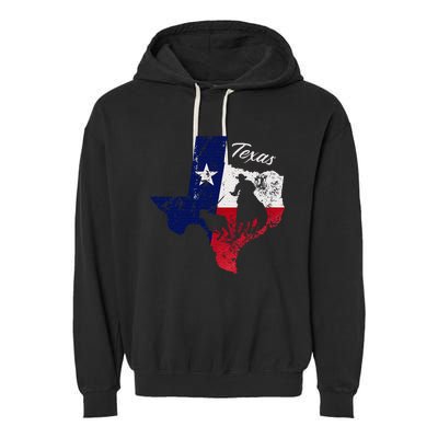 State Of Texas Flag Map Distressed Native Texan Tx Garment-Dyed Fleece Hoodie