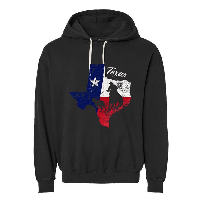 State Of Texas Flag Map Distressed Native Texan Tx Garment-Dyed Fleece Hoodie