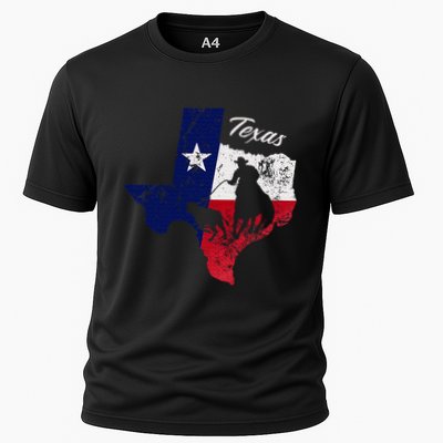 State Of Texas Flag Map Distressed Native Texan Tx Performance Shirt