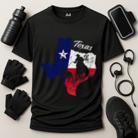 State Of Texas Flag Map Distressed Native Texan Tx Performance Shirt