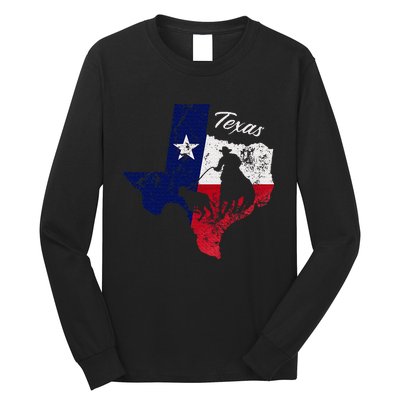 State Of Texas Flag Map Distressed Native Texan Tx Long Sleeve Shirt