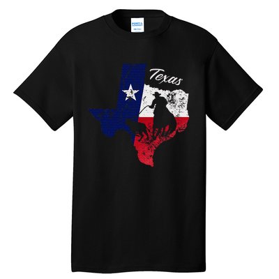 State Of Texas Flag Map Distressed Native Texan Tx Tall T-Shirt