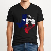State Of Texas Flag Map Distressed Native Texan Tx V-Neck T-Shirt
