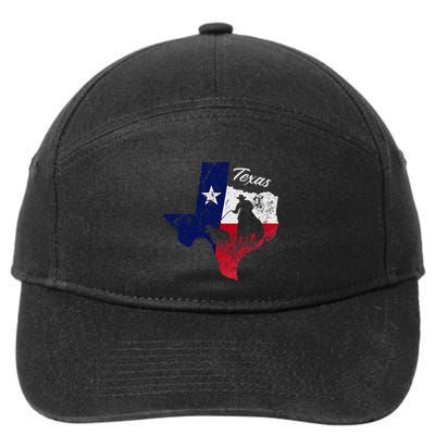 State Of Texas Flag Map Distressed Native Texan Tx 7-Panel Snapback Hat