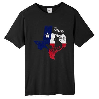 State Of Texas Flag Map Distressed Native Texan Tx Tall Fusion ChromaSoft Performance T-Shirt