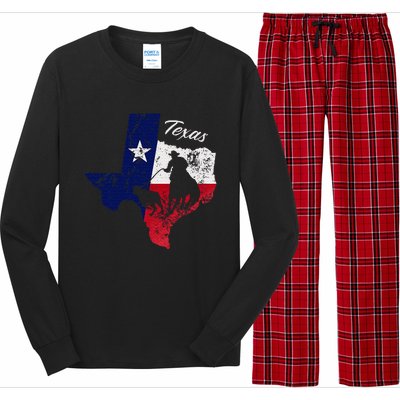 State Of Texas Flag Map Distressed Native Texan Tx Long Sleeve Pajama Set