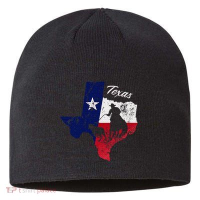 State Of Texas Flag Map Distressed Native Texan Tx Sustainable Beanie