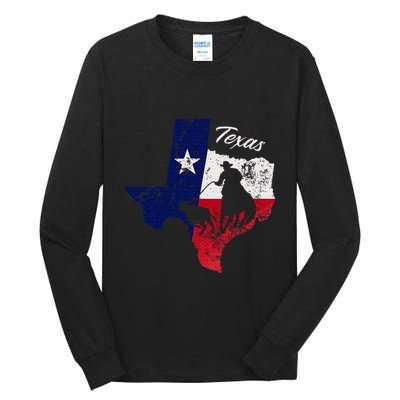 State Of Texas Flag Map Distressed Native Texan Tx Tall Long Sleeve T-Shirt