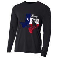 State Of Texas Flag Map Distressed Native Texan Tx Cooling Performance Long Sleeve Crew