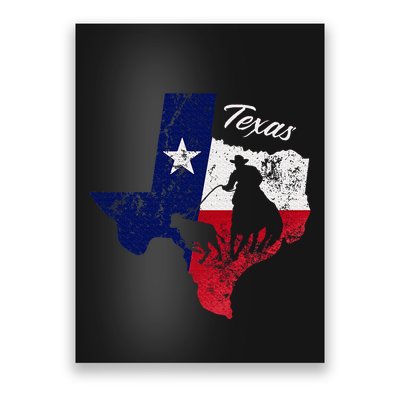 State Of Texas Flag Map Distressed Native Texan Tx Poster