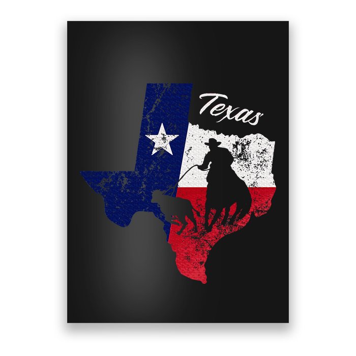 State Of Texas Flag Map Distressed Native Texan Tx Poster