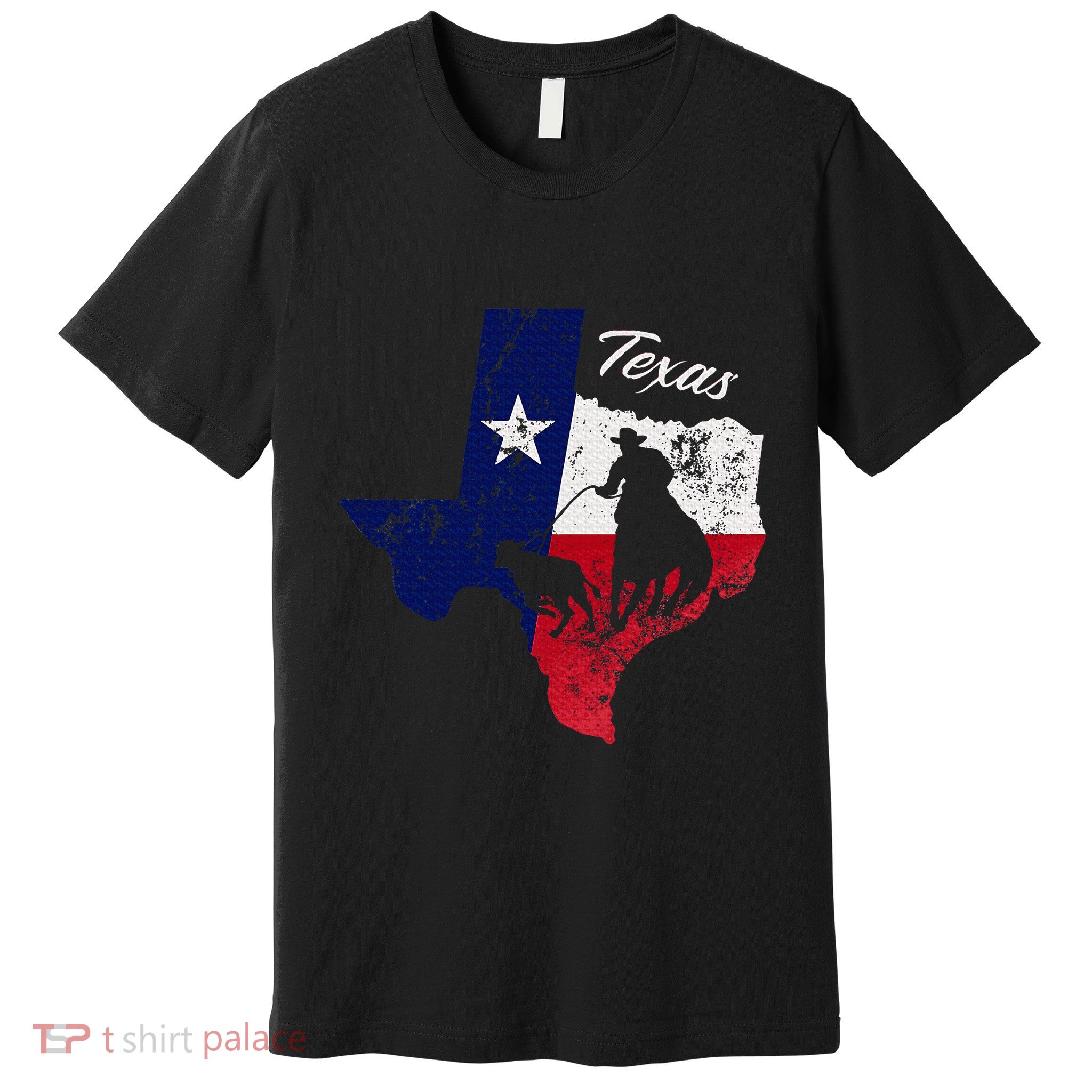 State Of Texas Flag Map Distressed Native Texan Tx Premium T-Shirt