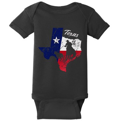 State Of Texas Flag Map Distressed Native Texan Tx Baby Bodysuit