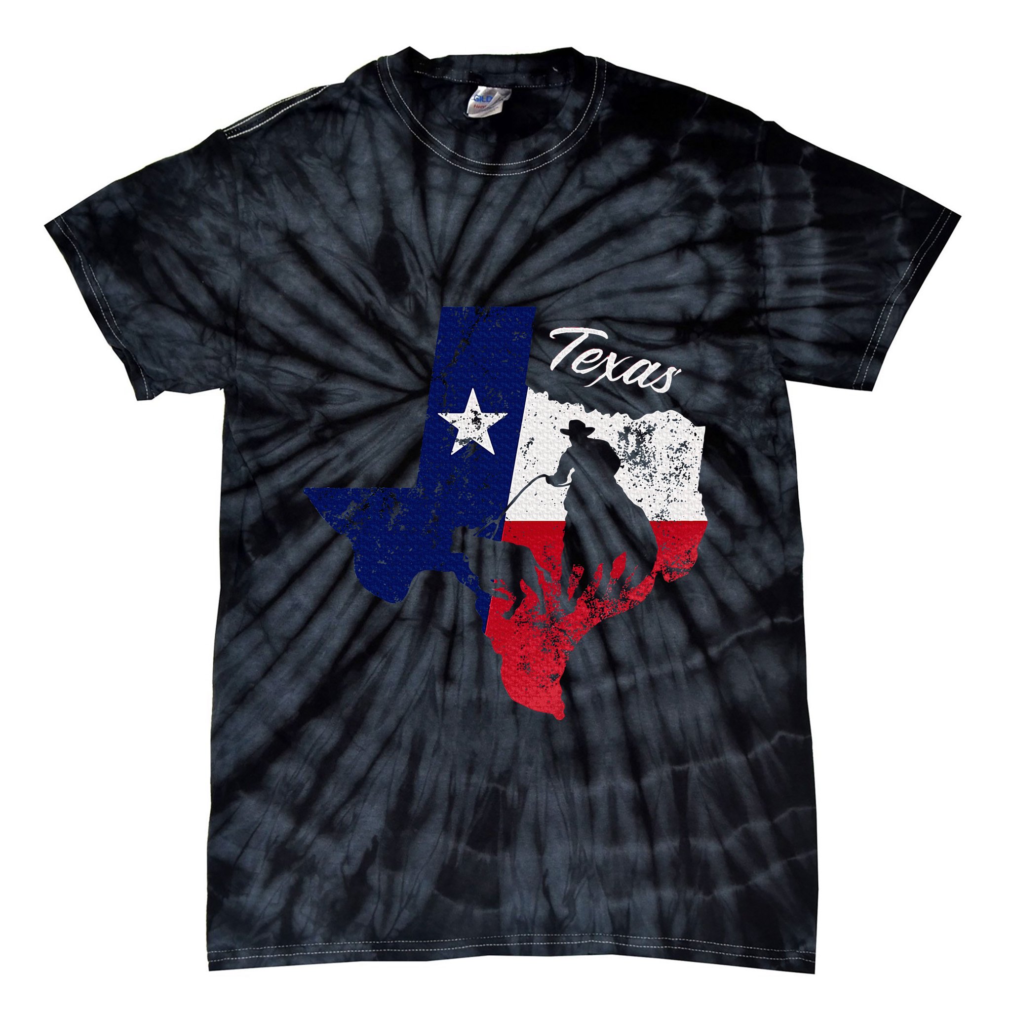 State Of Texas Flag Map Distressed Native Texan Tx Tie-Dye T-Shirt