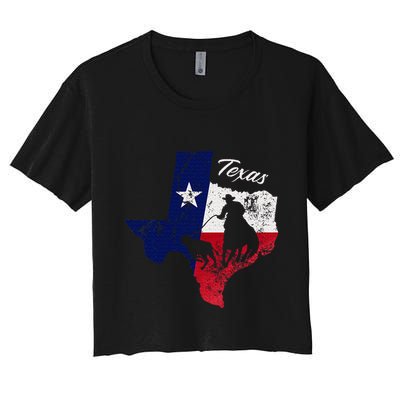State Of Texas Flag Map Distressed Native Texan Tx Crop Top