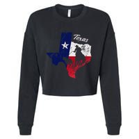 State Of Texas Flag Map Distressed Native Texan Tx Cropped Pullover Crew